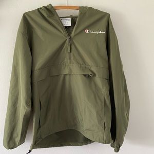 This is a green windbreaker from Champion.